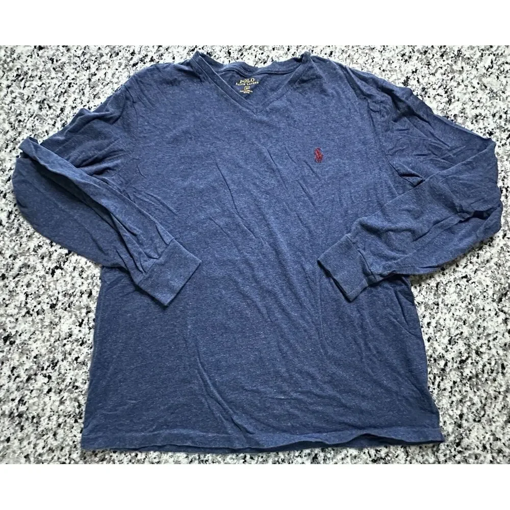 Polo Ralph Lauren Shirt‎ Mens M Long Sleeve T Shirt Cotton Blue